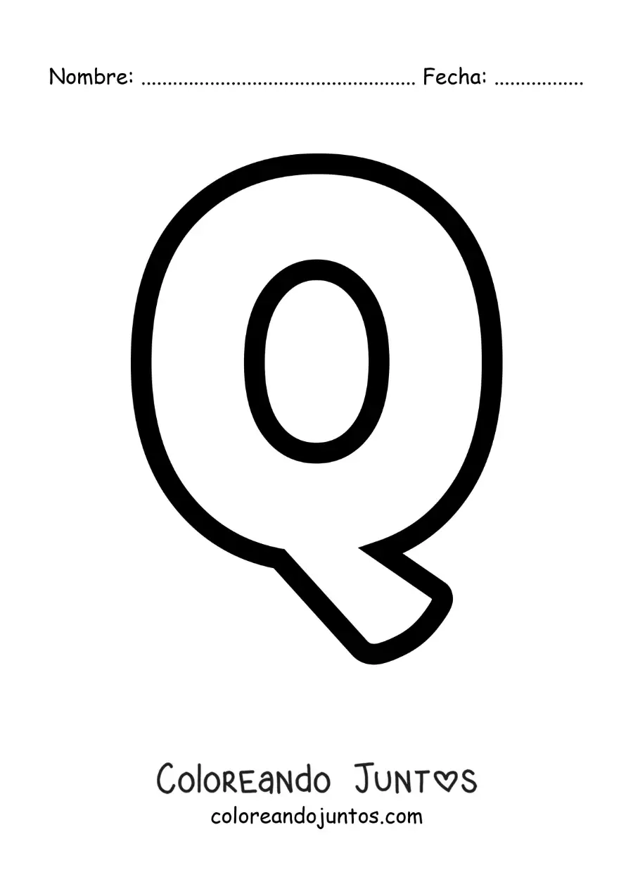 Imagen para colorear de la letra q mayúscula