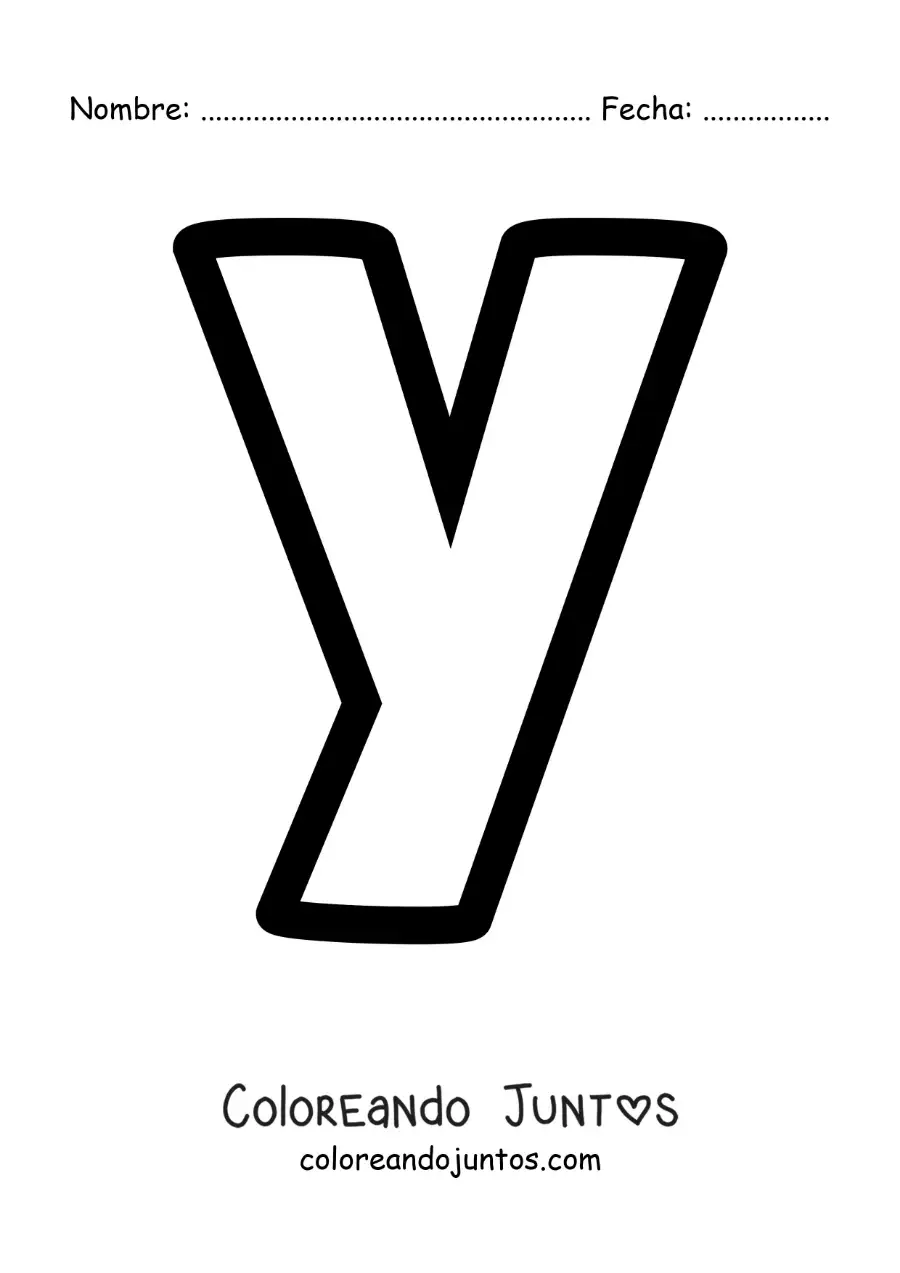 Imagen para colorear de la letra y minúscula