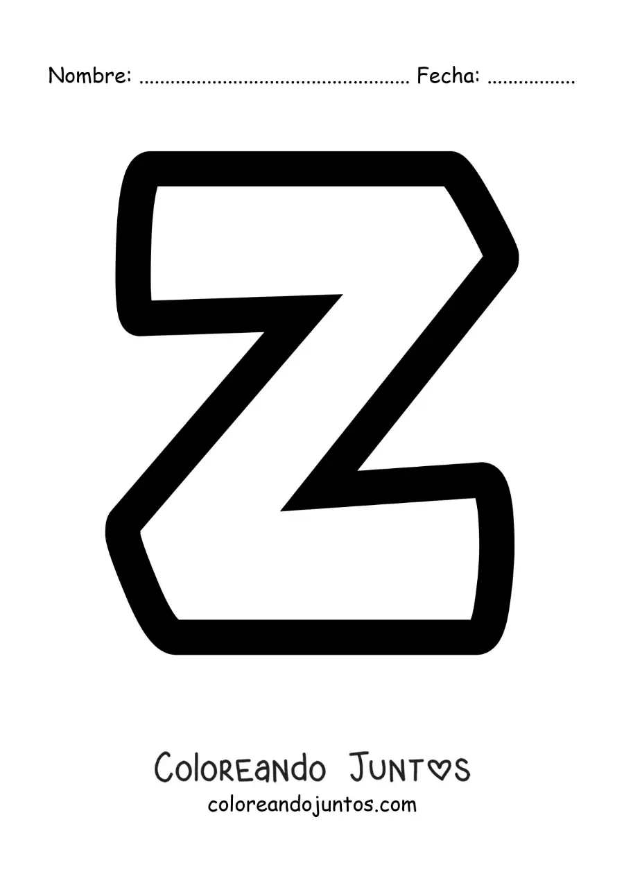 Imagen para colorear de la letra z minúscula