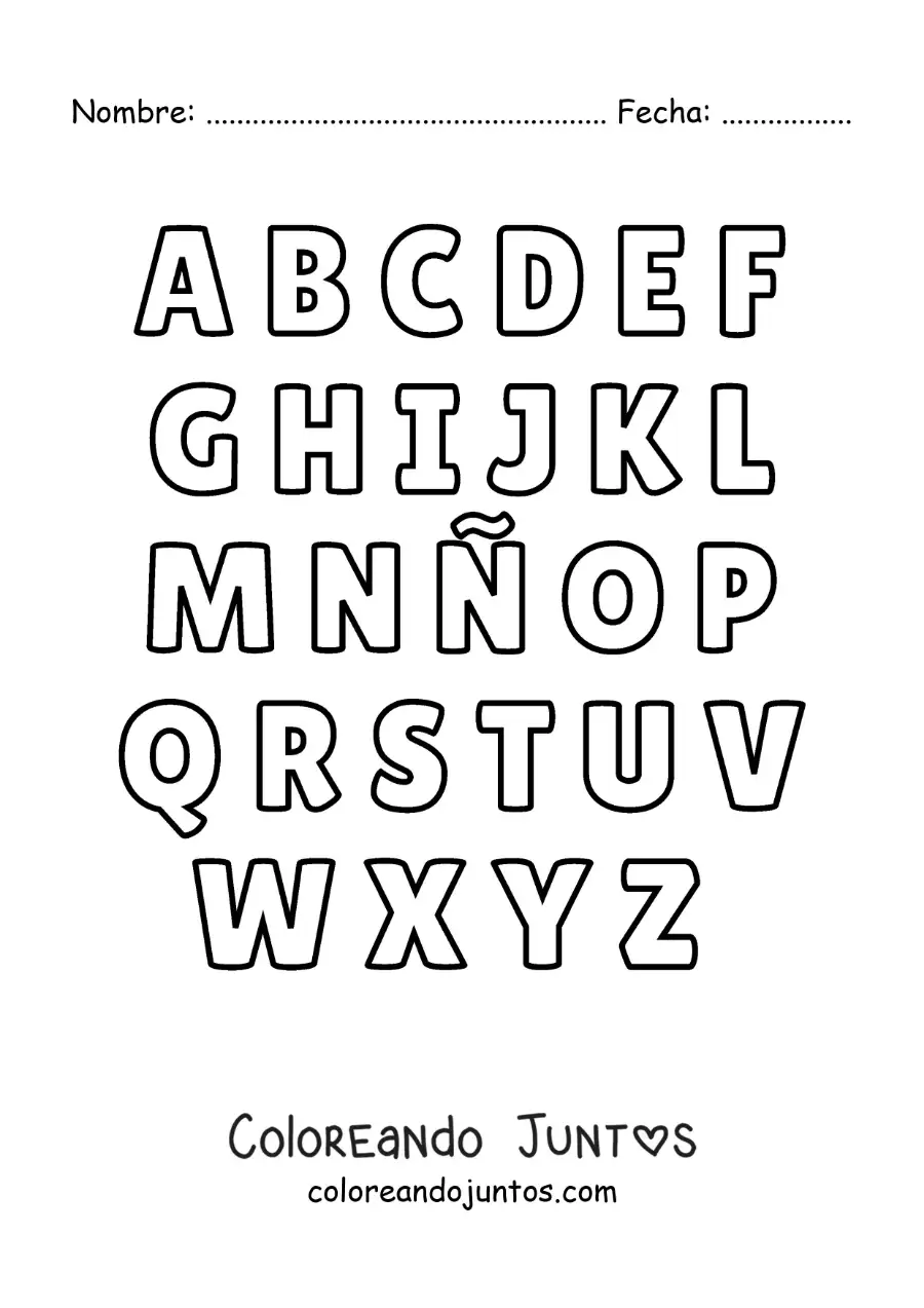 Imagen para colorear del abecedario