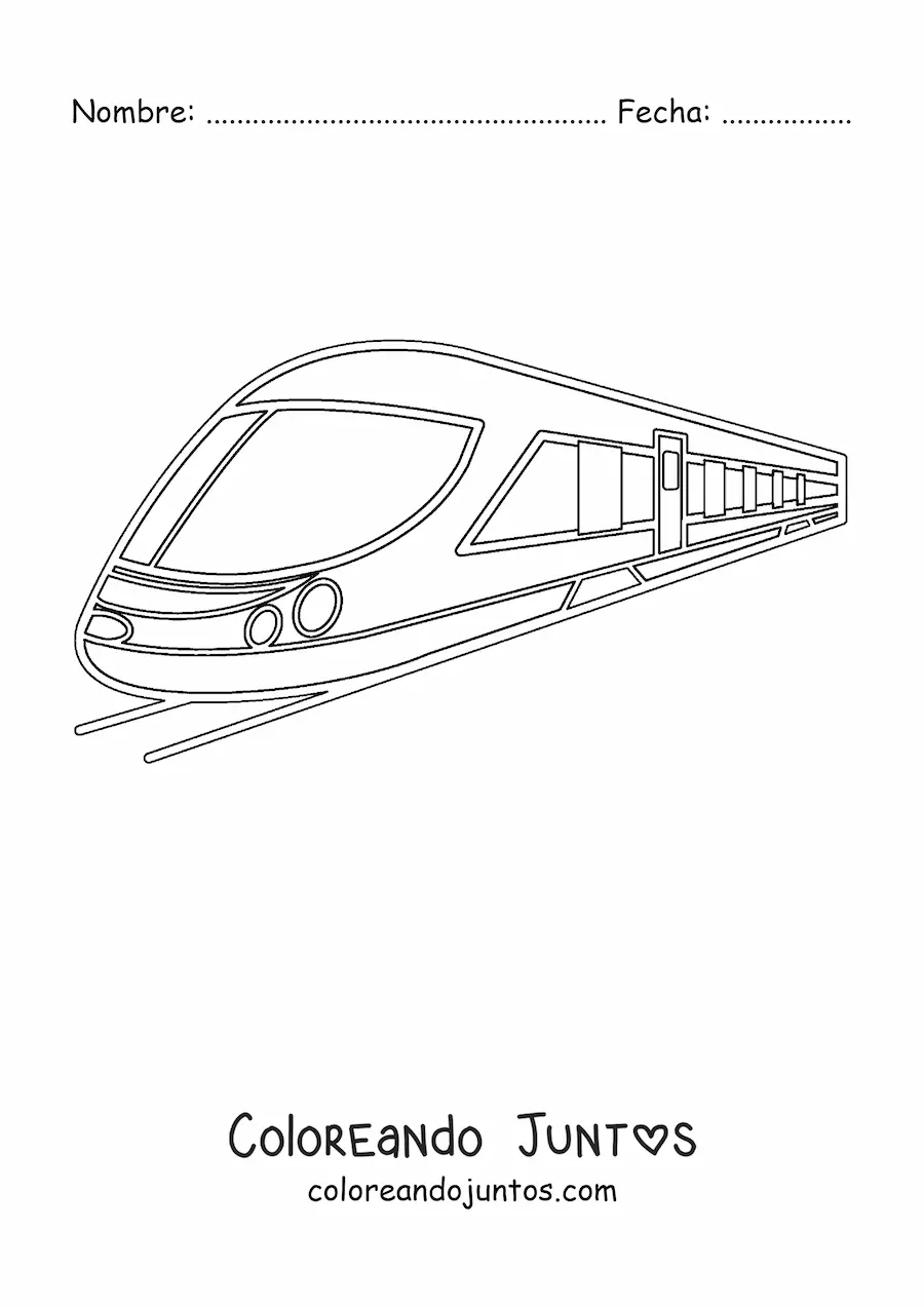 Imagen para colorear de un tren bala