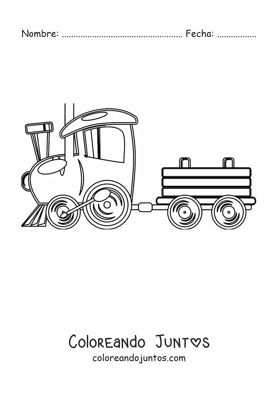Imagen para colorear de un tren de juguete
