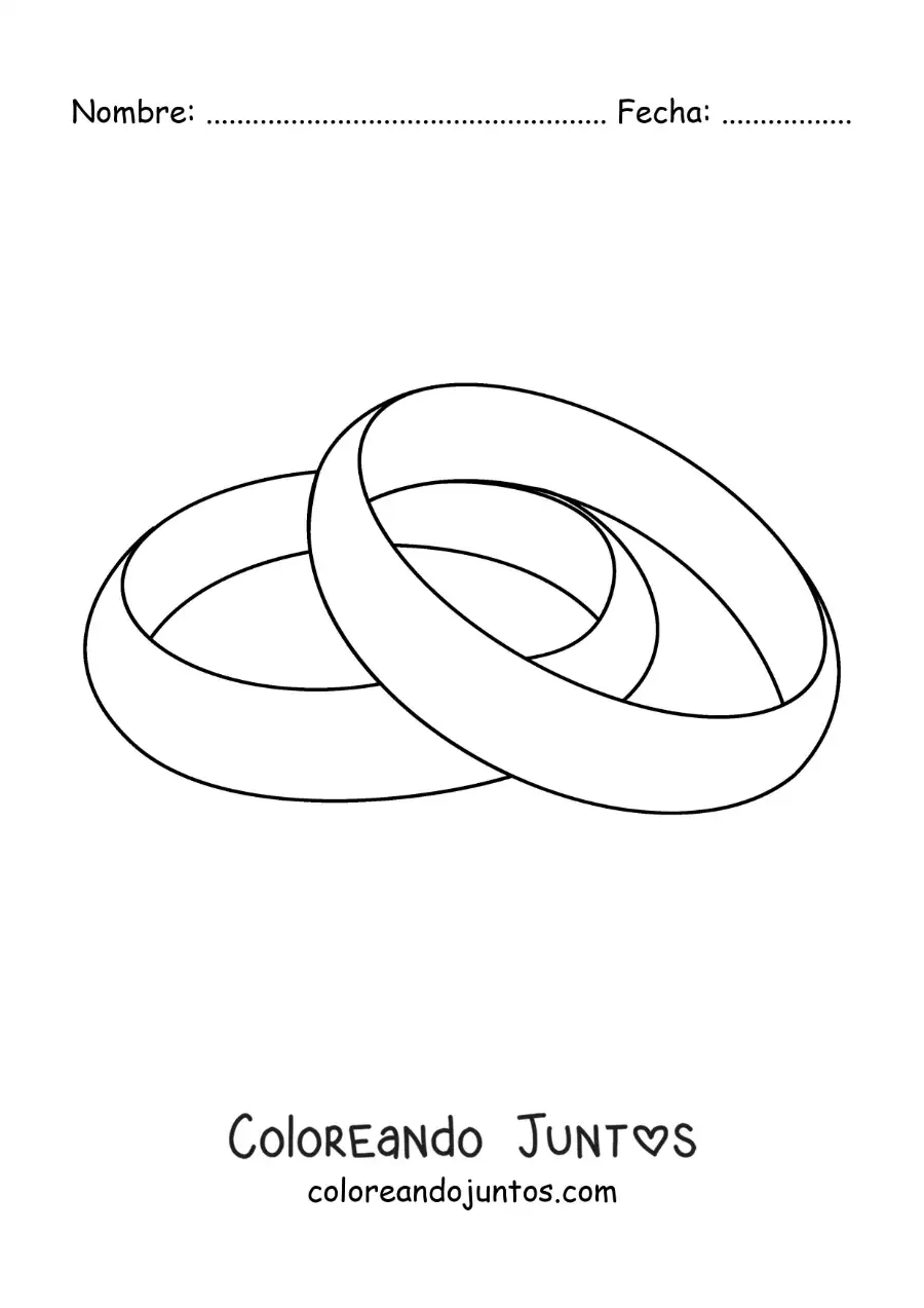 Imagen para colorear de dos anillos
