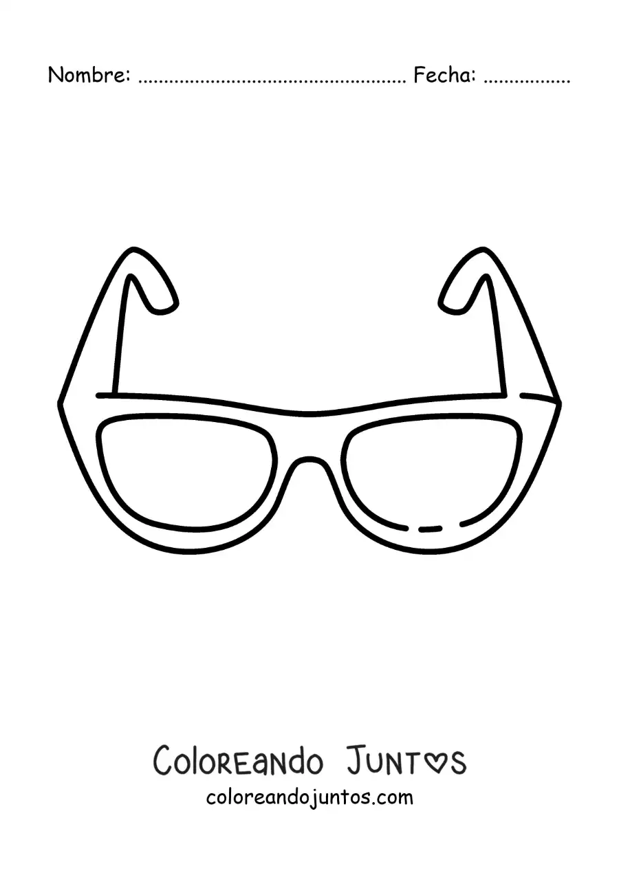 Imagen para colorear de una par de lentes