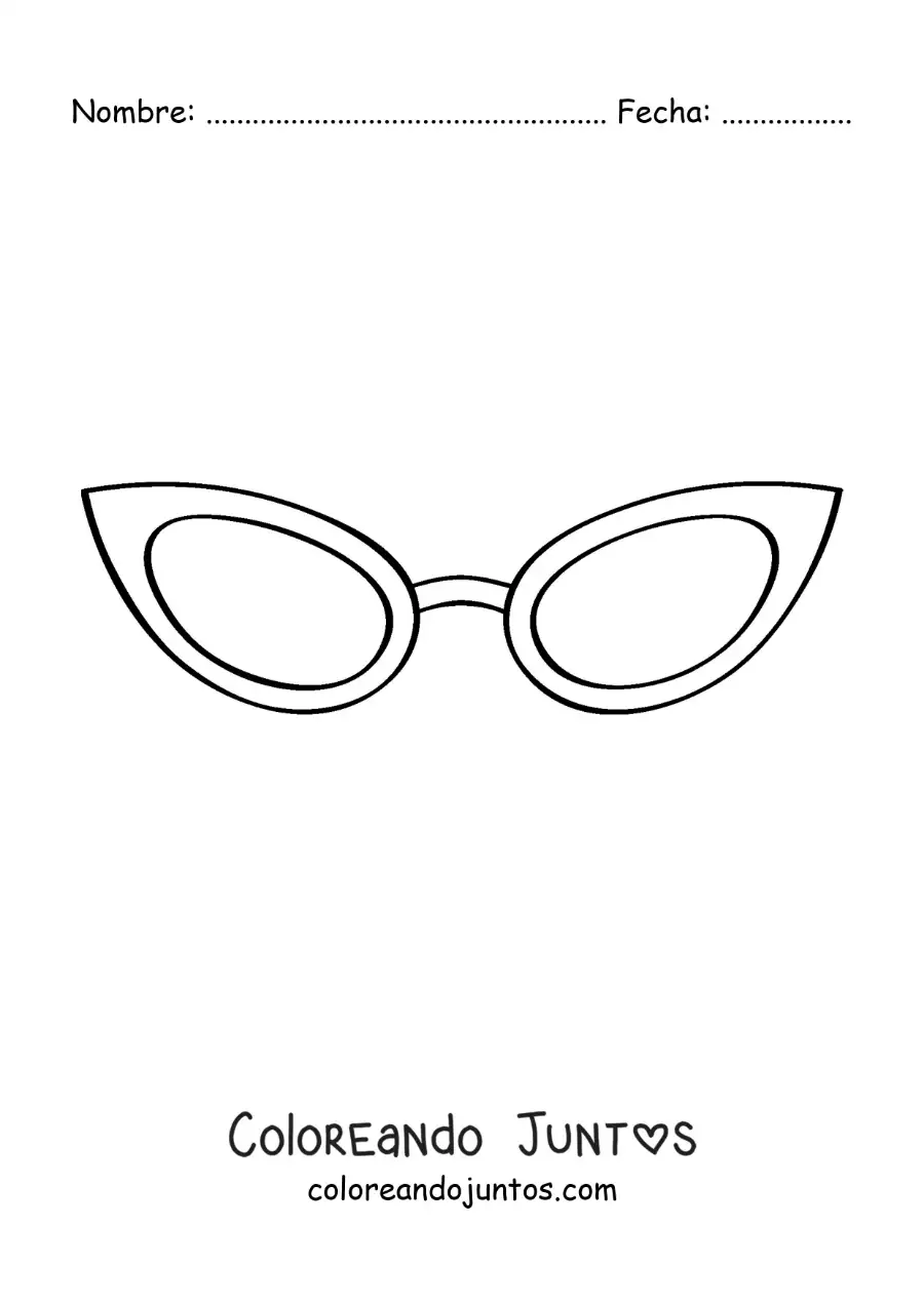 Imagen para colorear de lentes fashion