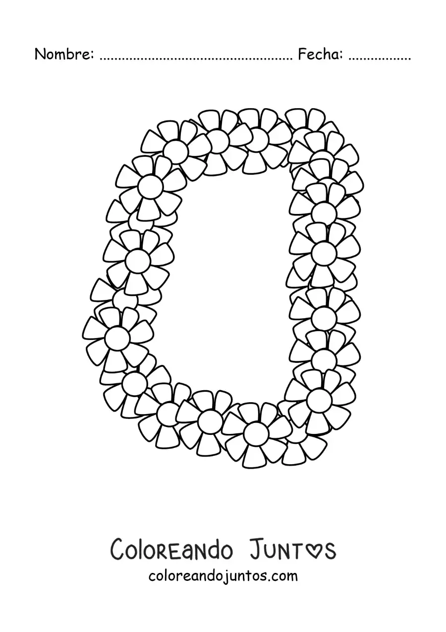 Imagen para colorear de collar de flores