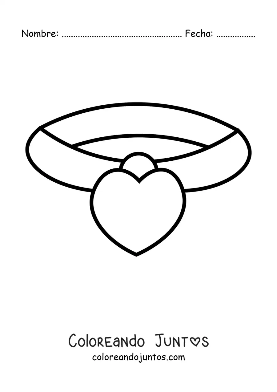 Imagen para colorear de collar de corazón