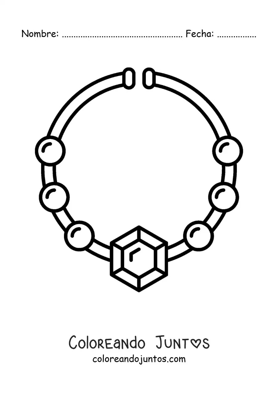 Imagen para colorear de collar con un diamante