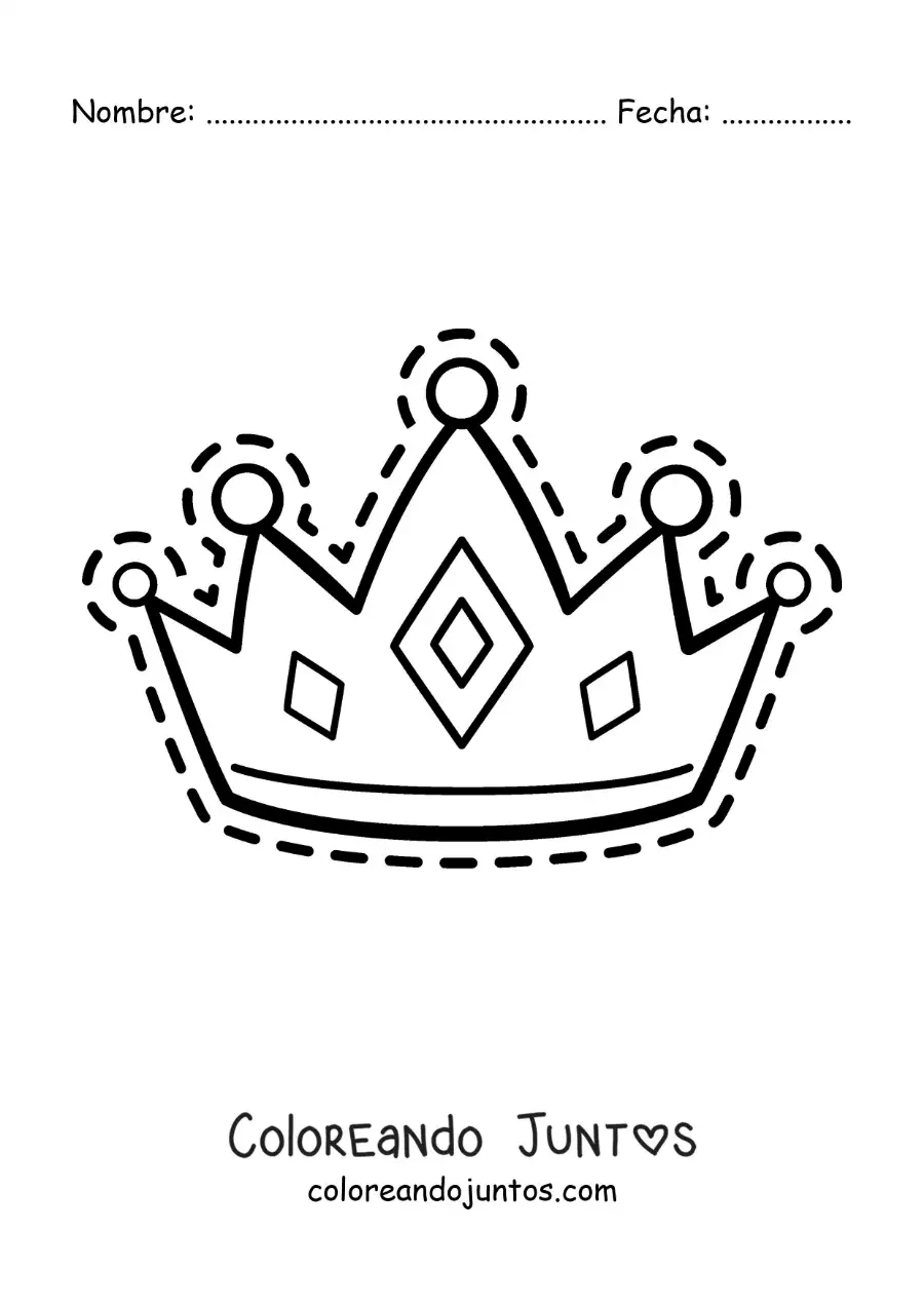 Imagen para colorear de corona de reina