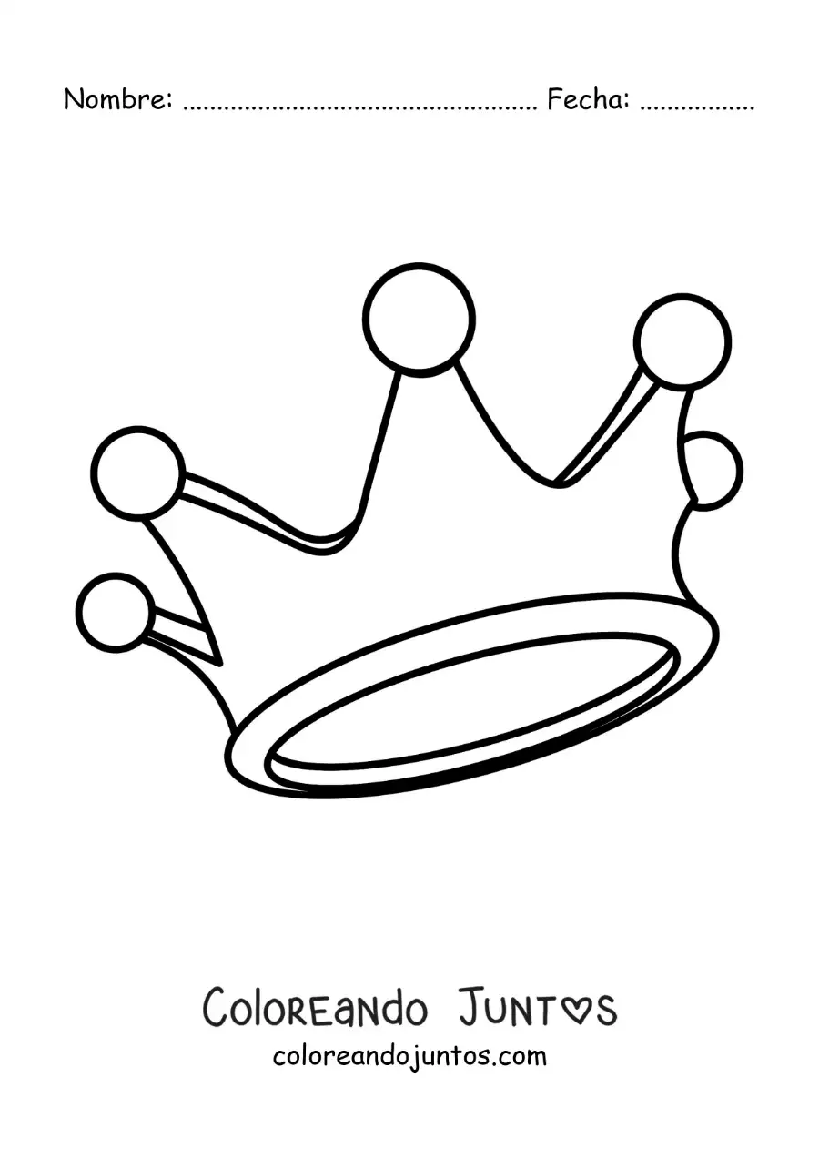 Imagen para colorear de corona fácil