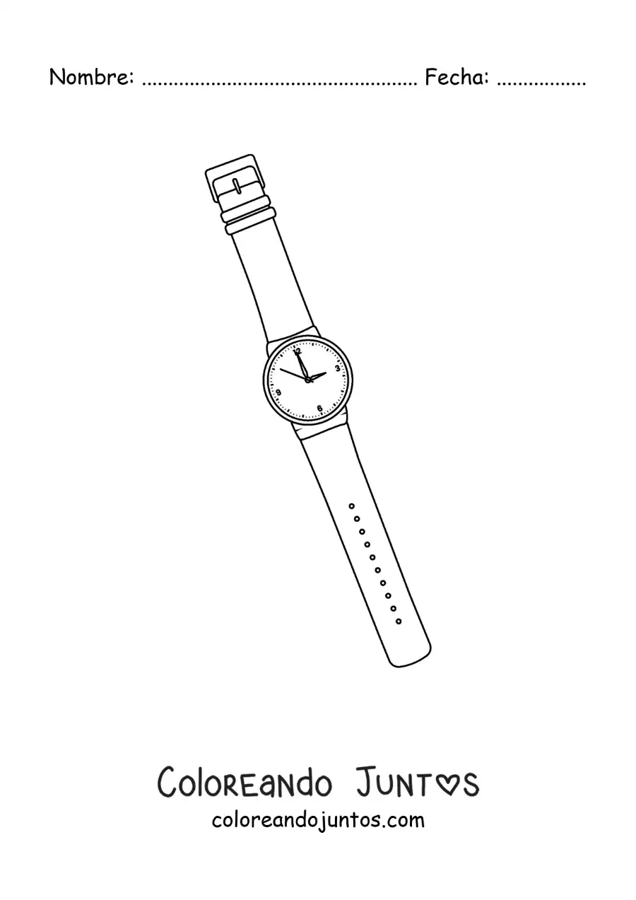 Imagen para colorear de reloj de pulsera