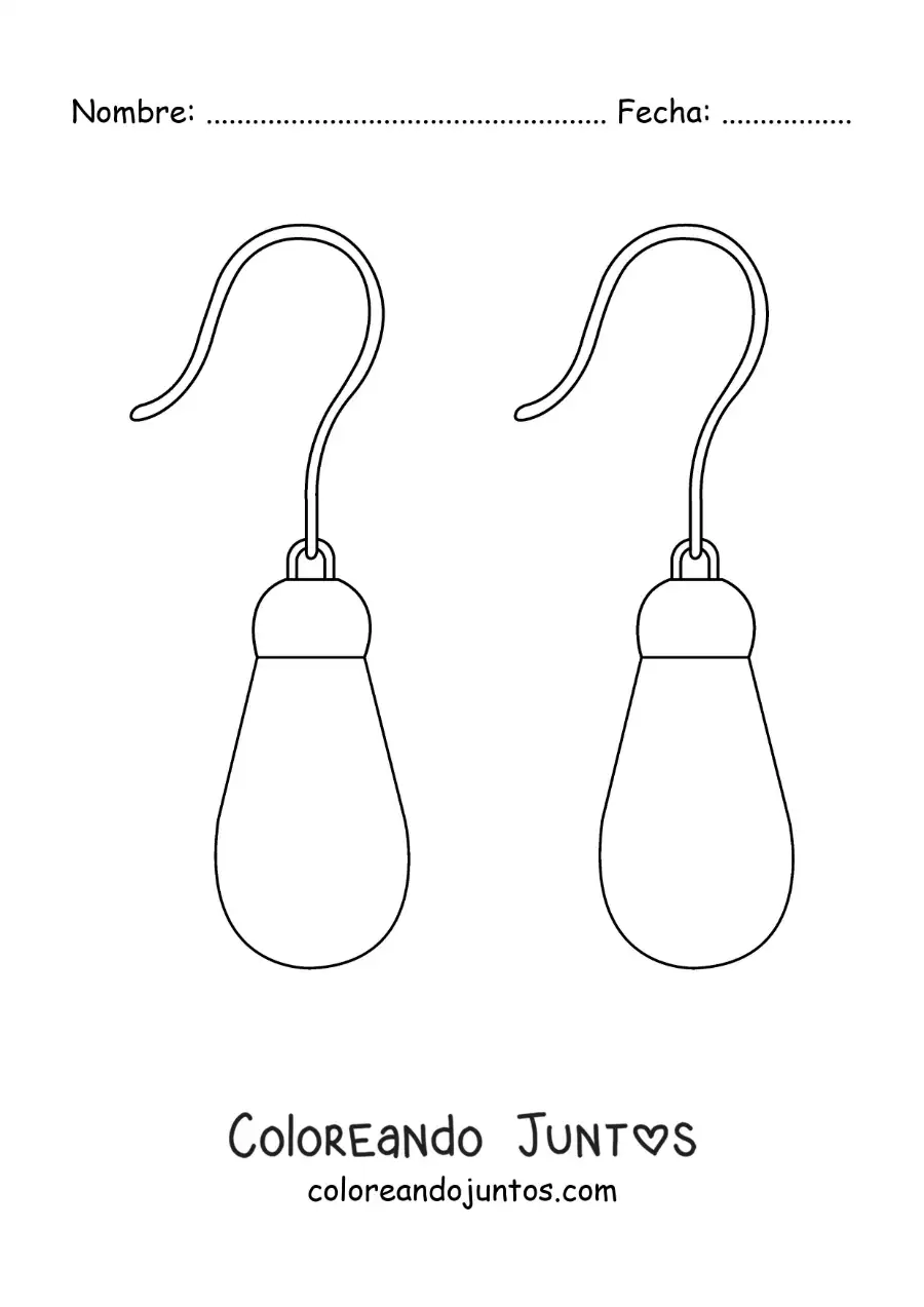 Imagen para colorear de un par de pendientes
