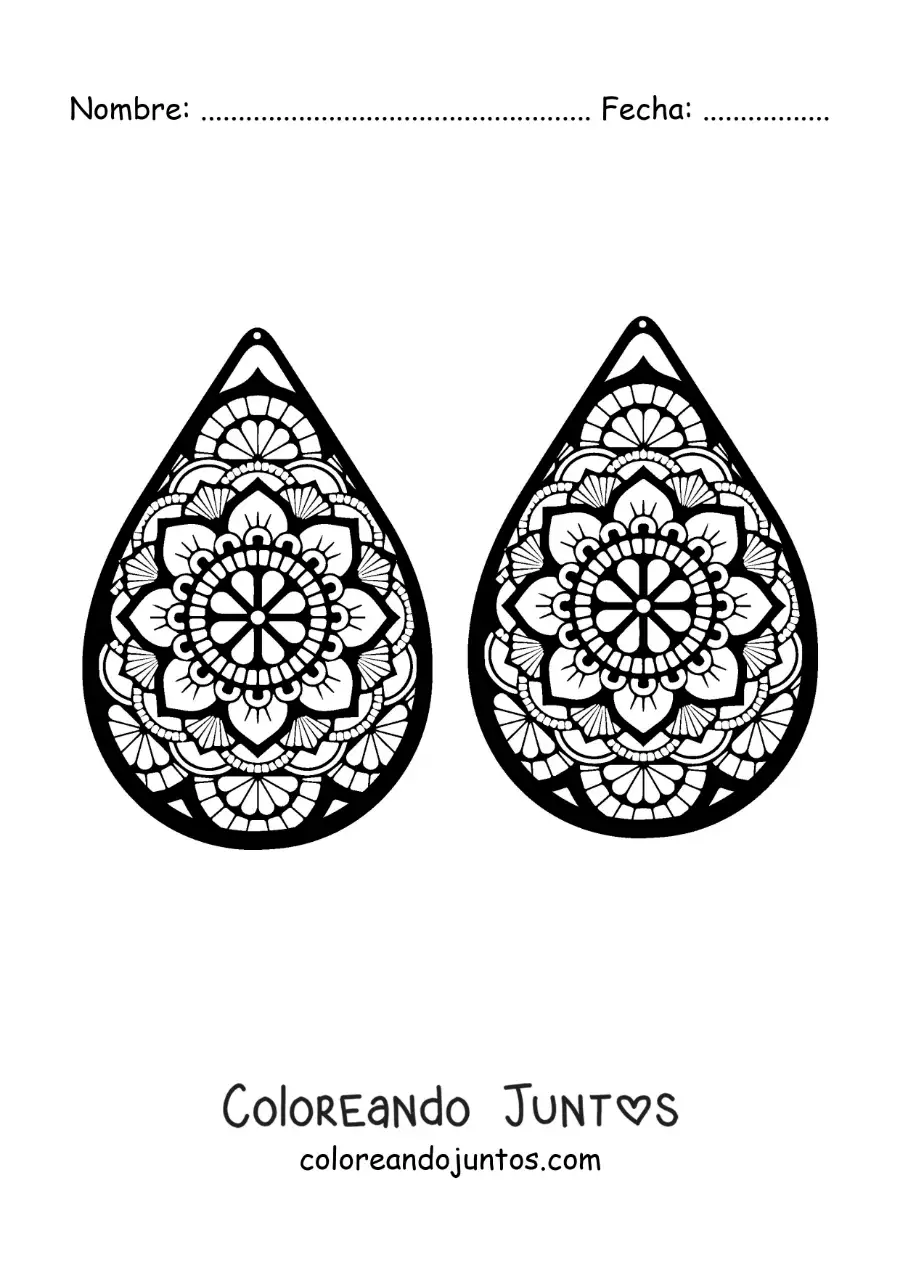Imagen para colorear de dos aretes