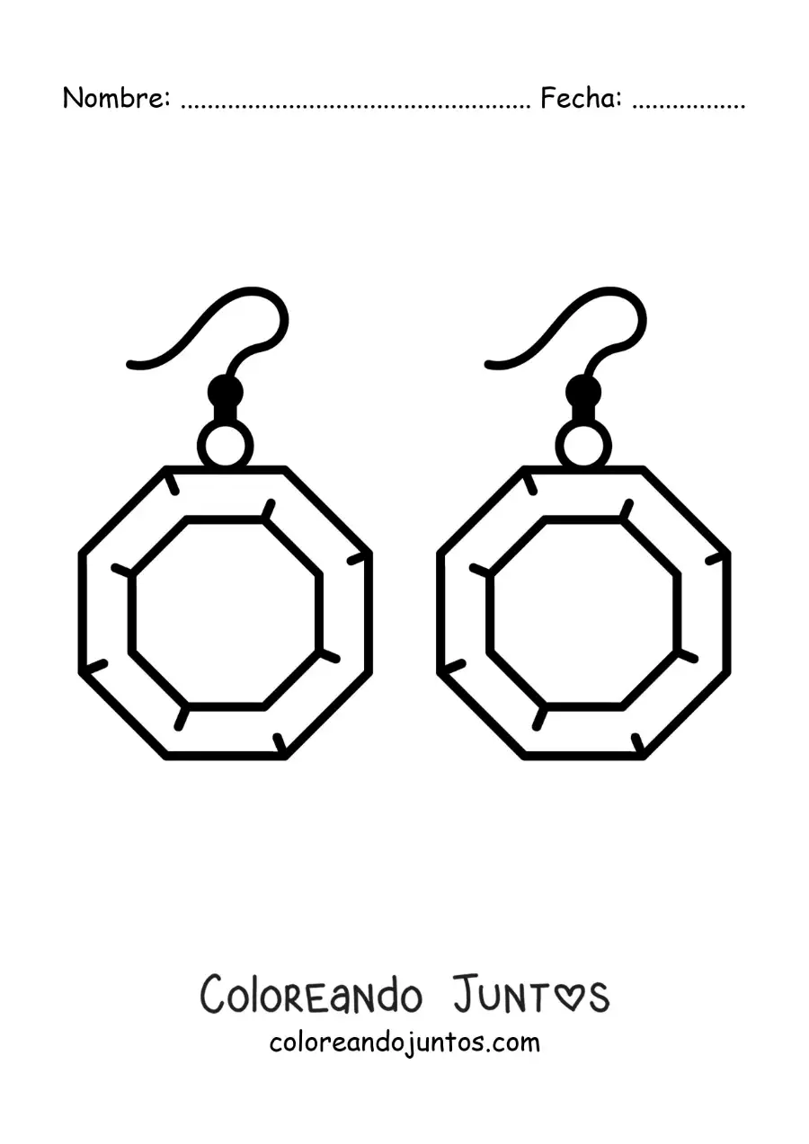 Imagen para colorear de aretes grandes