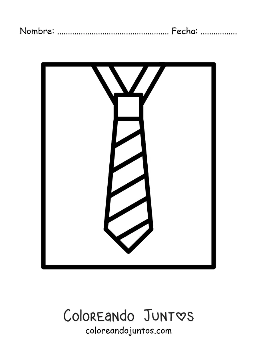 Imagen para colorear de corbata para el día del padre