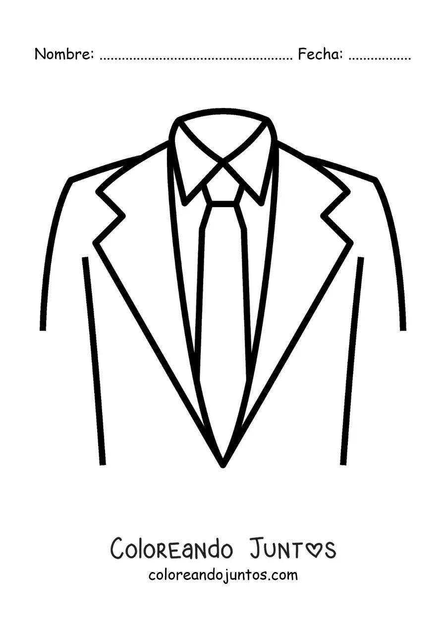 Imagen para colorear de corbata y saco