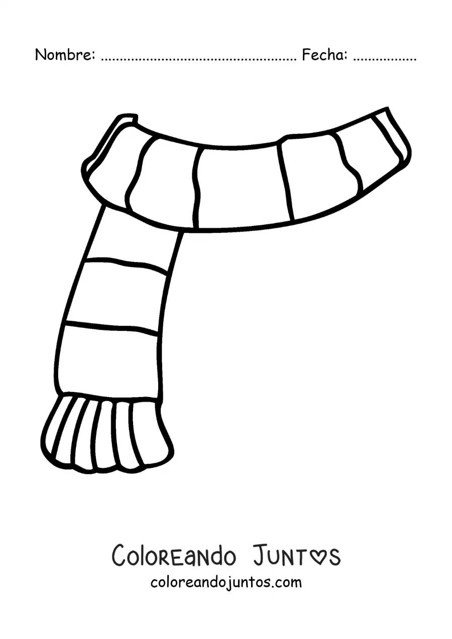 Imagen para colorear de bufanda a rayas