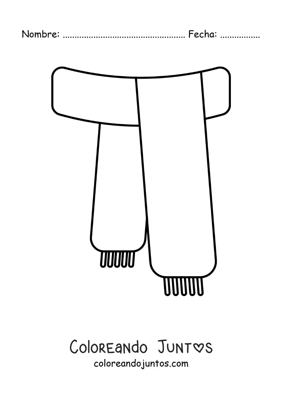 Imagen para colorear de bufanda de invierno
