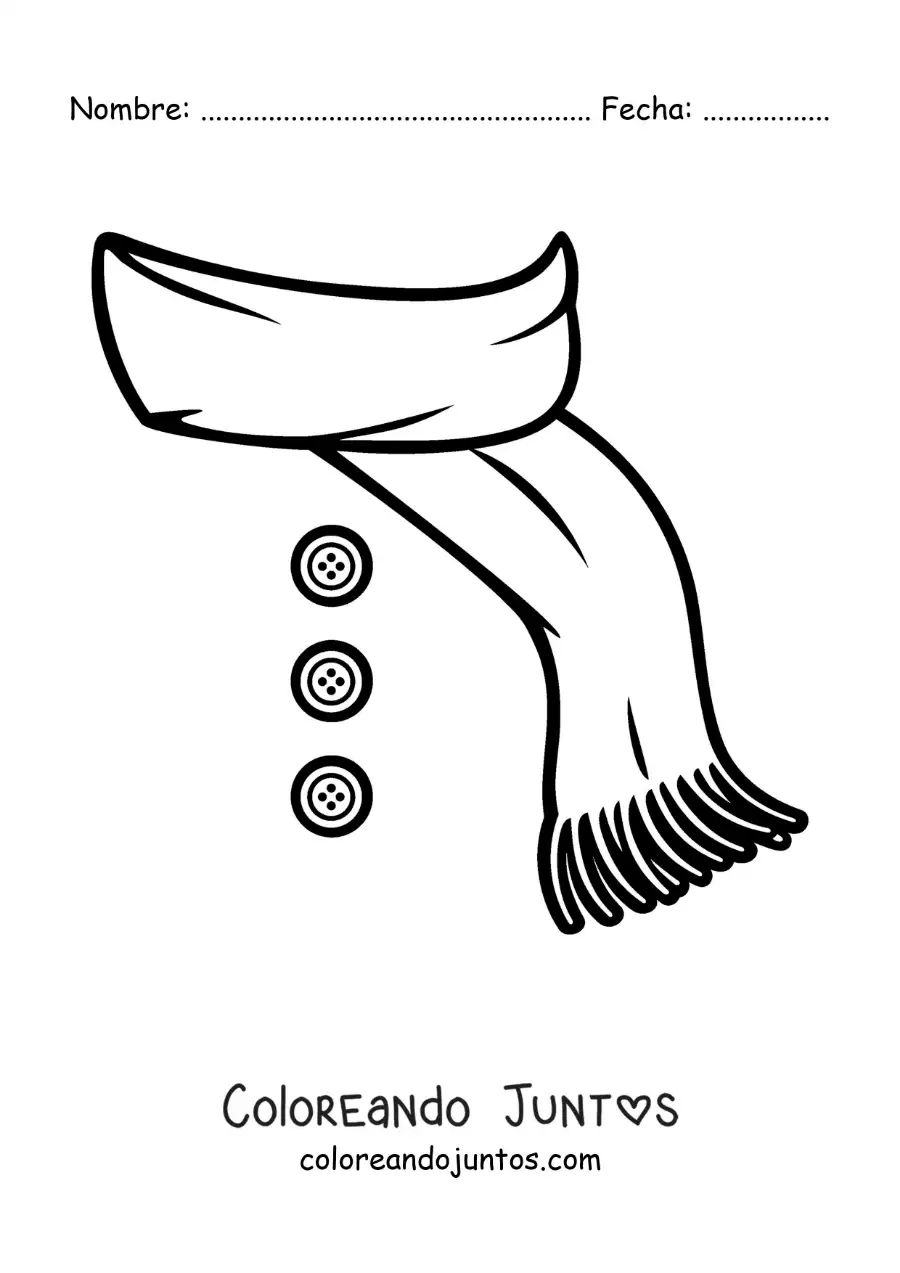 Imagen para colorear de bufanda navideña