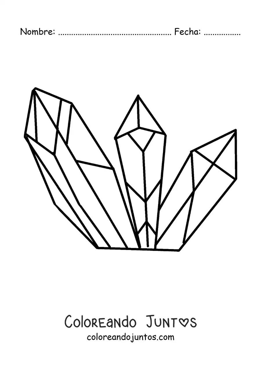Imagen para colorear de cristales grandes