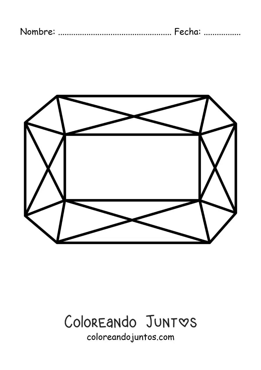Imagen para colorear de una piedra preciosa