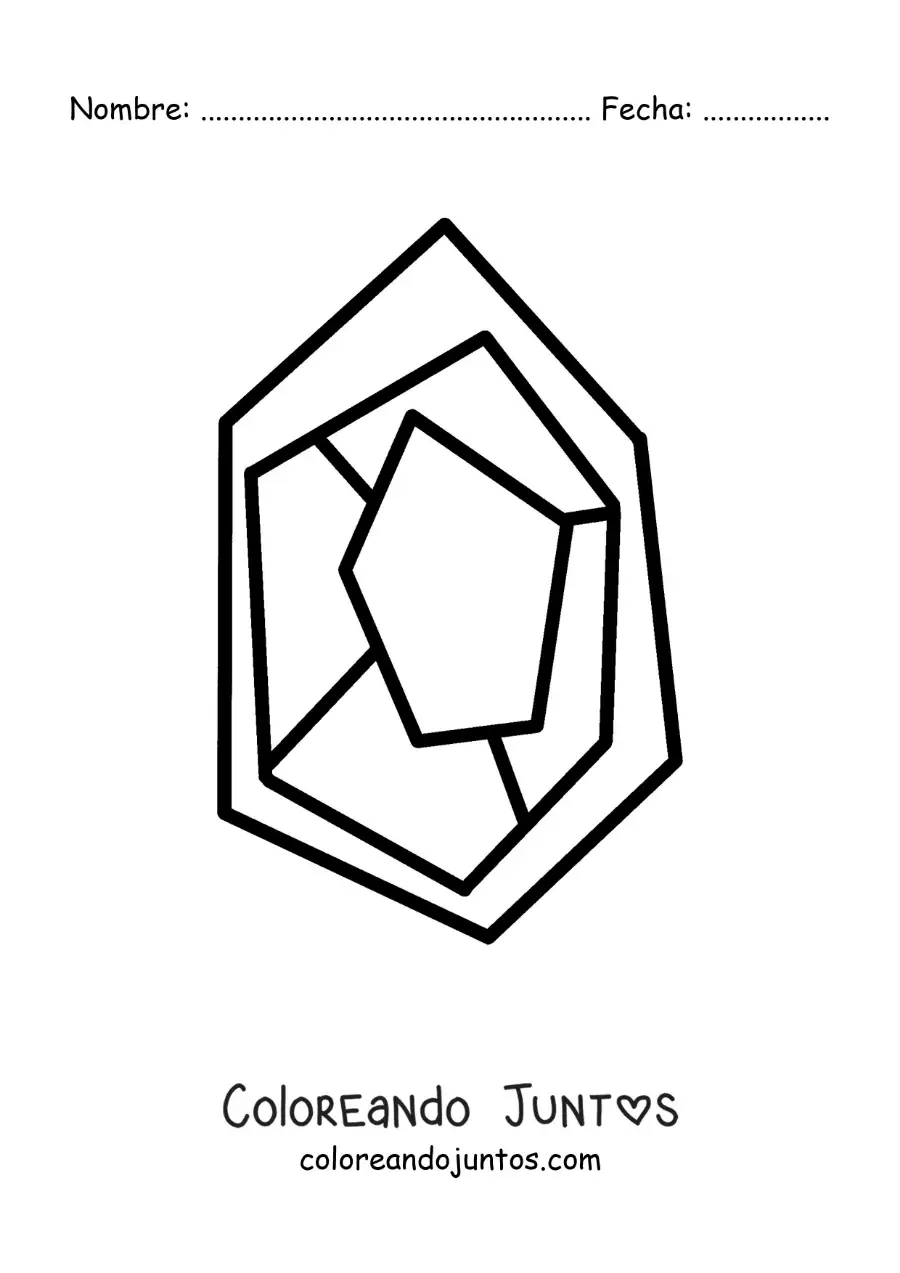 Imagen para colorear de una piedra preciosa grande