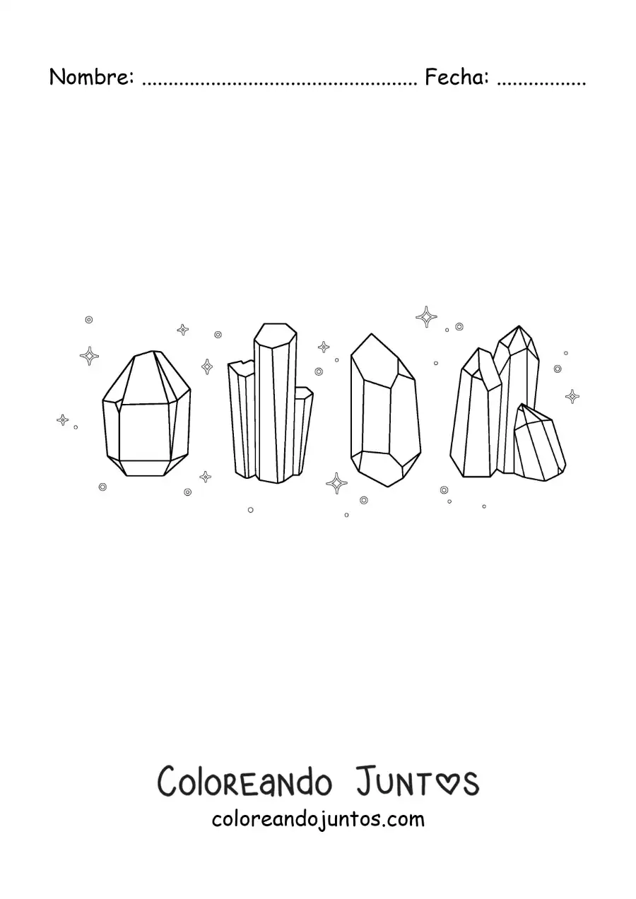 Imagen para colorear de hermosos cristales