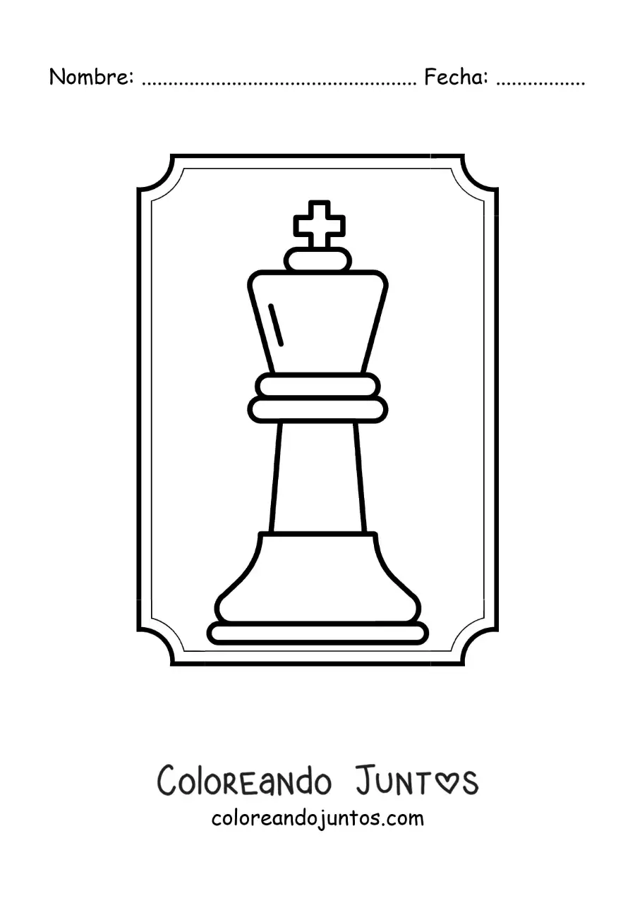 Imagen para colorear de pieza del rey de ajedrez