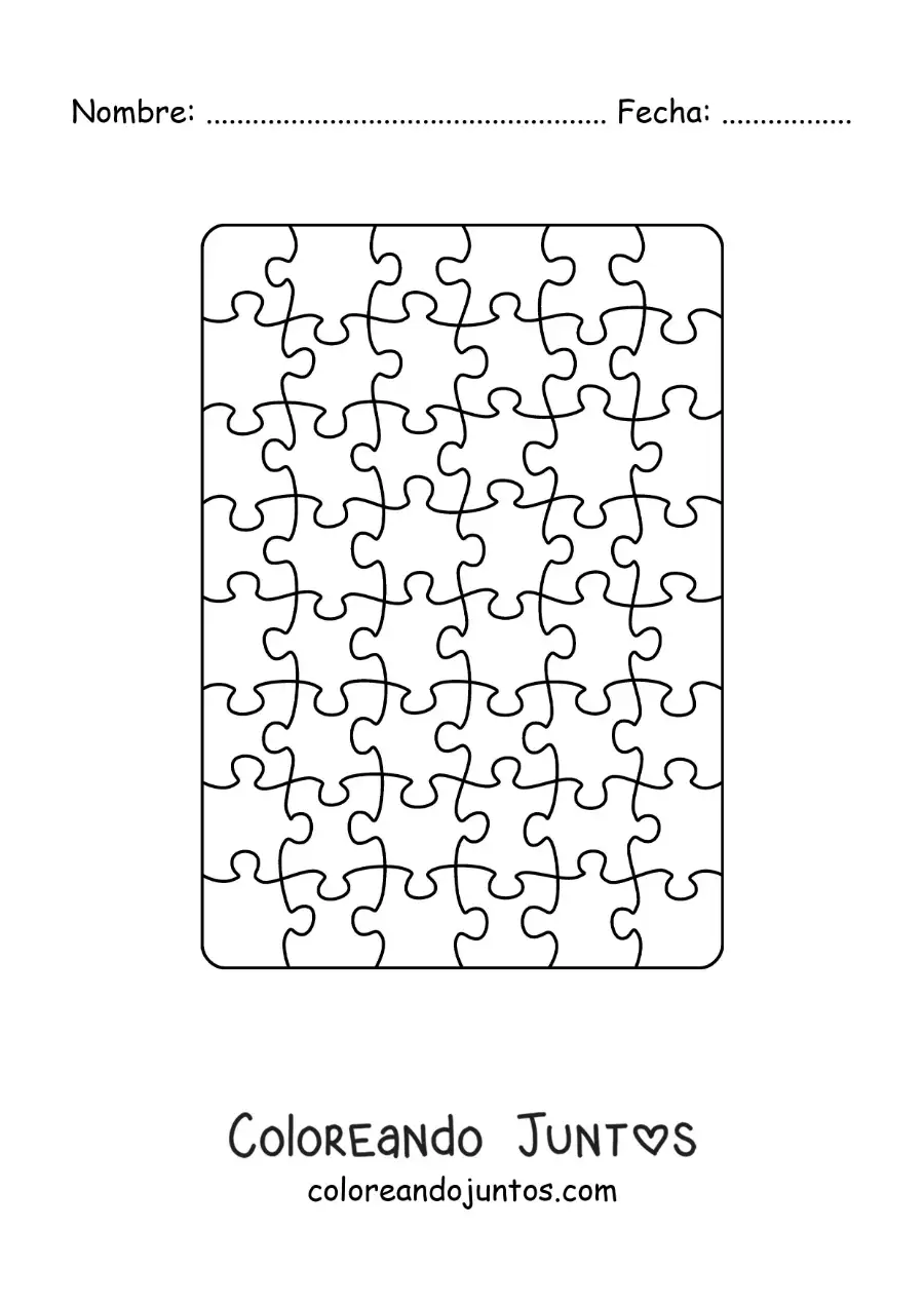 Imagen para colorear de rompecabezas recortable grande