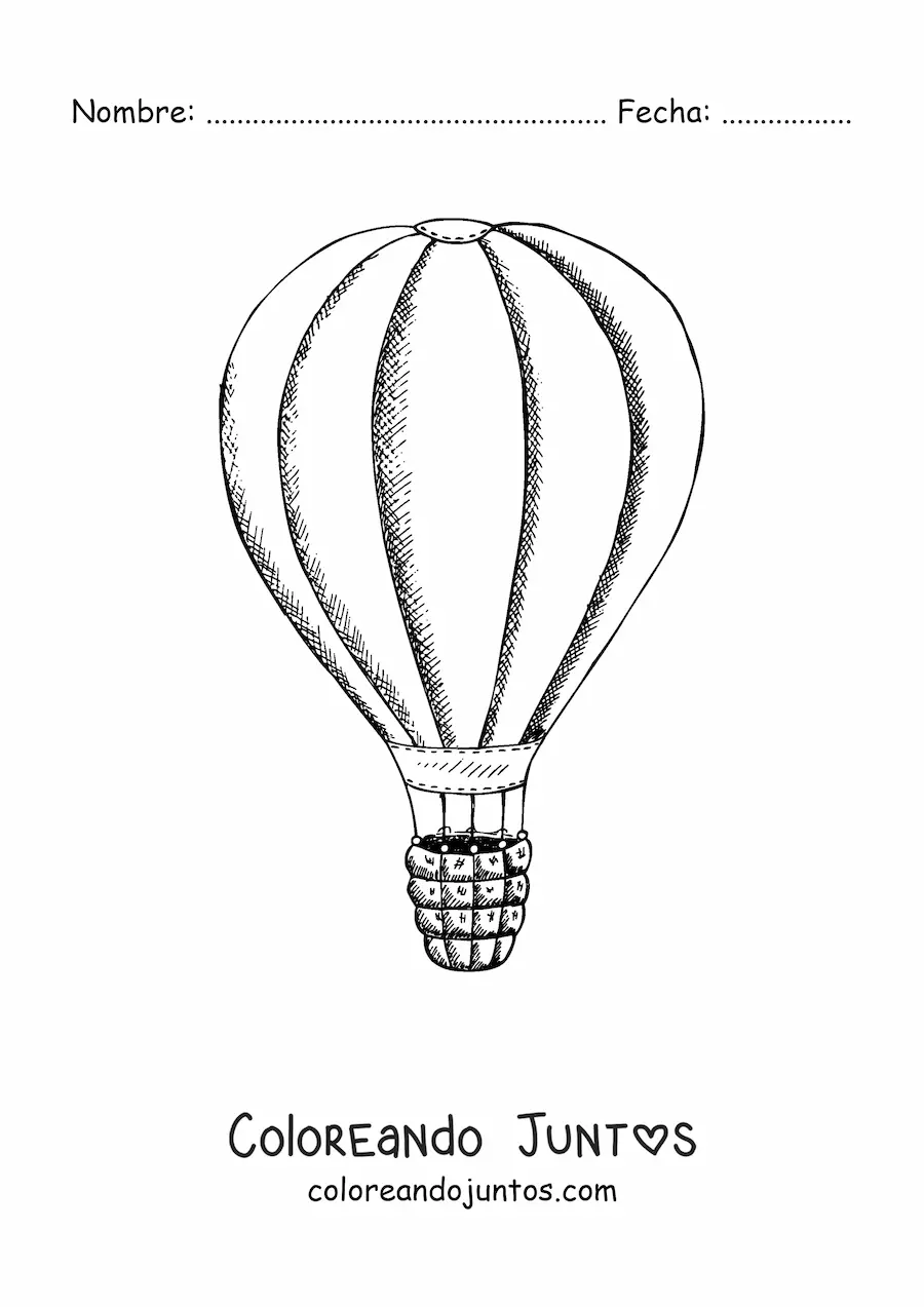 Imagen para colorear de un globo aerostático simple