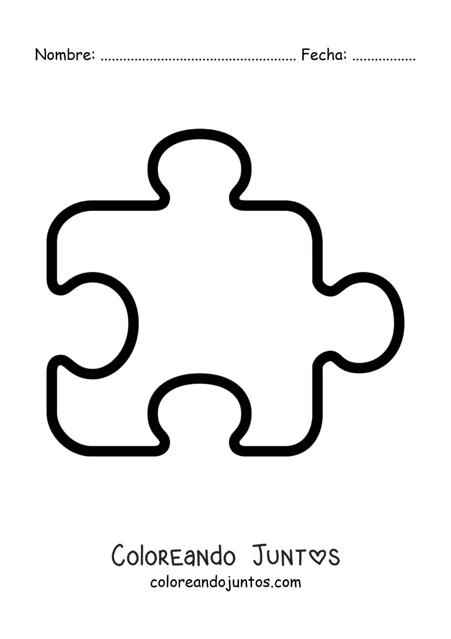 Imagen para colorear de una pieza de rompecabezas