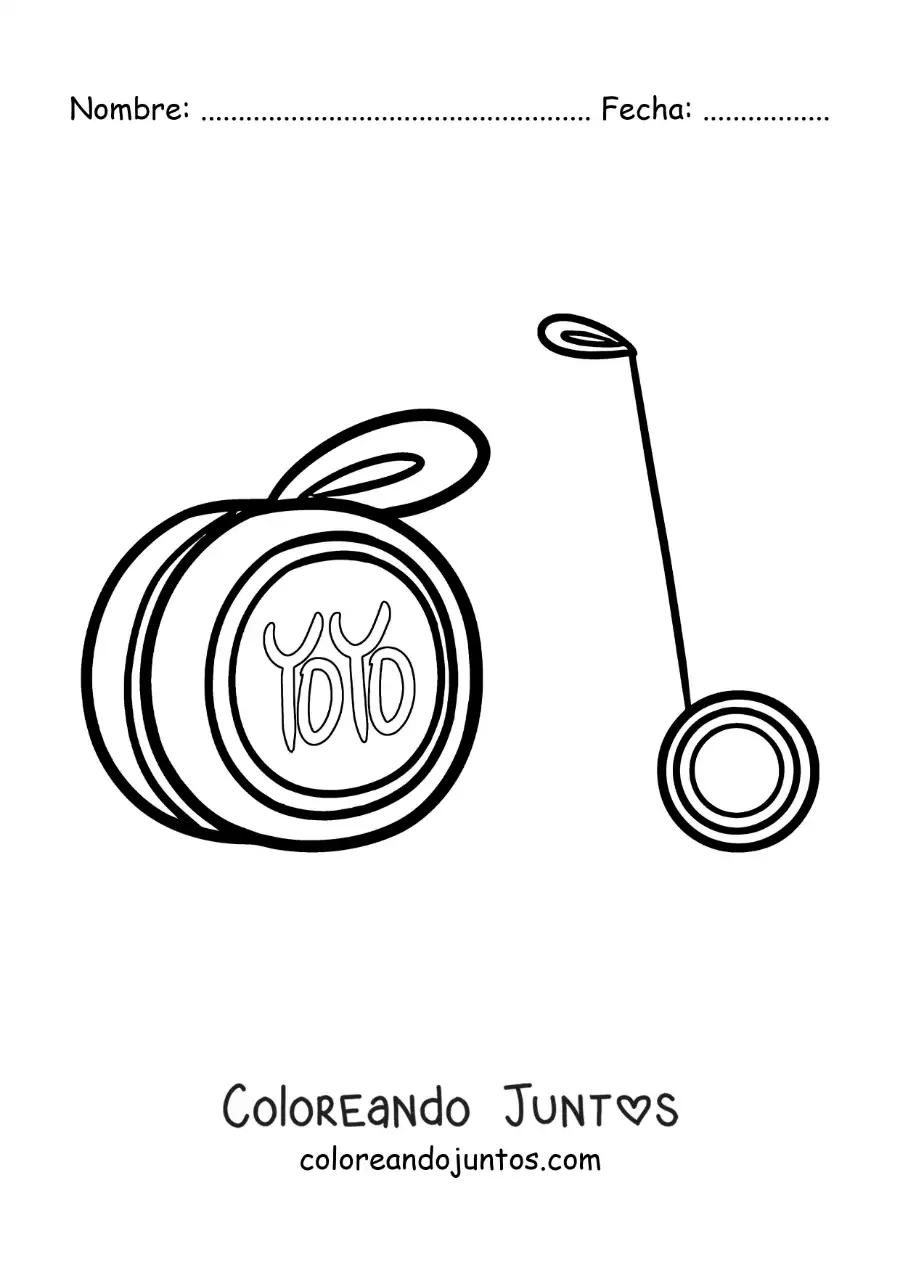 Imagen para colorear de un yoyo fácil