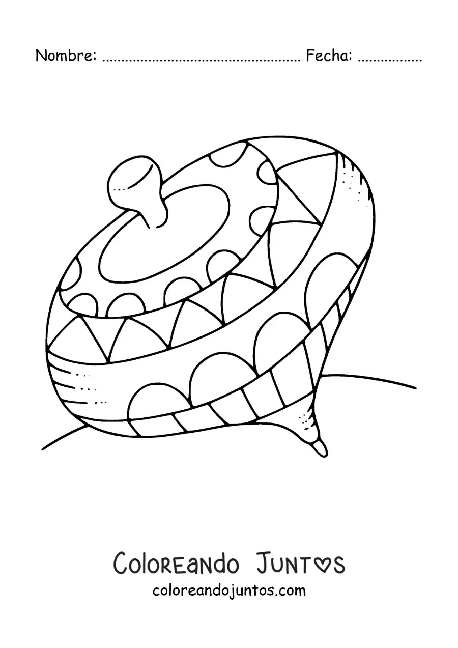 Imagen para colorear de un trompo girando