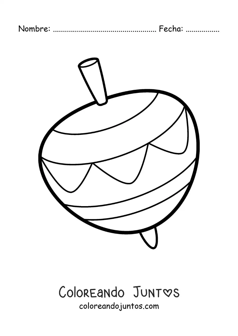 Imagen para colorear de un trompo tradicional