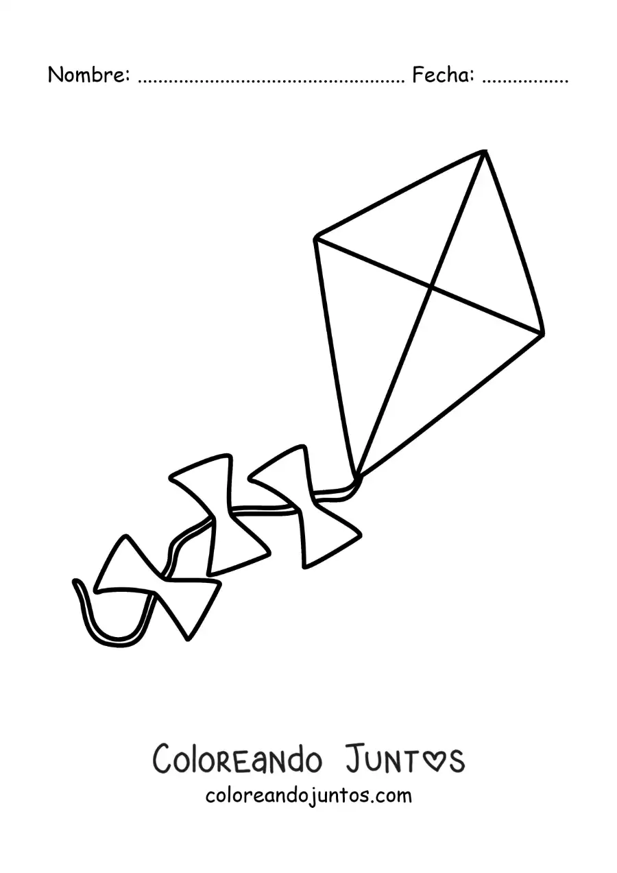 Imagen para colorear de un papalote