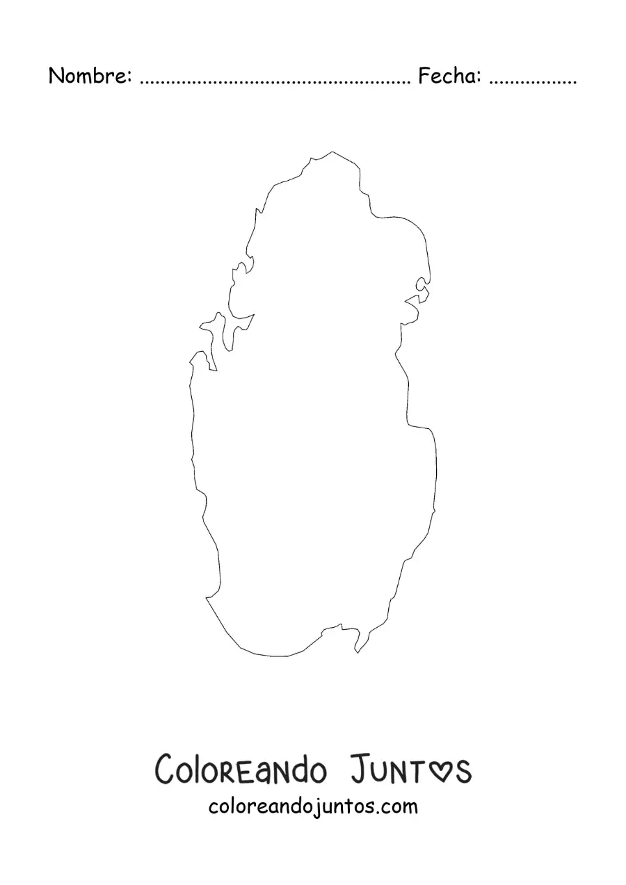 Imagen para colorear de mapa político de Catar