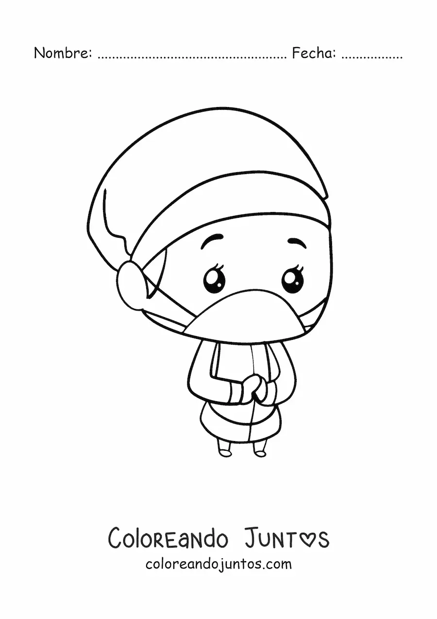 Imagen para colorear de un médico cirujano kawaii