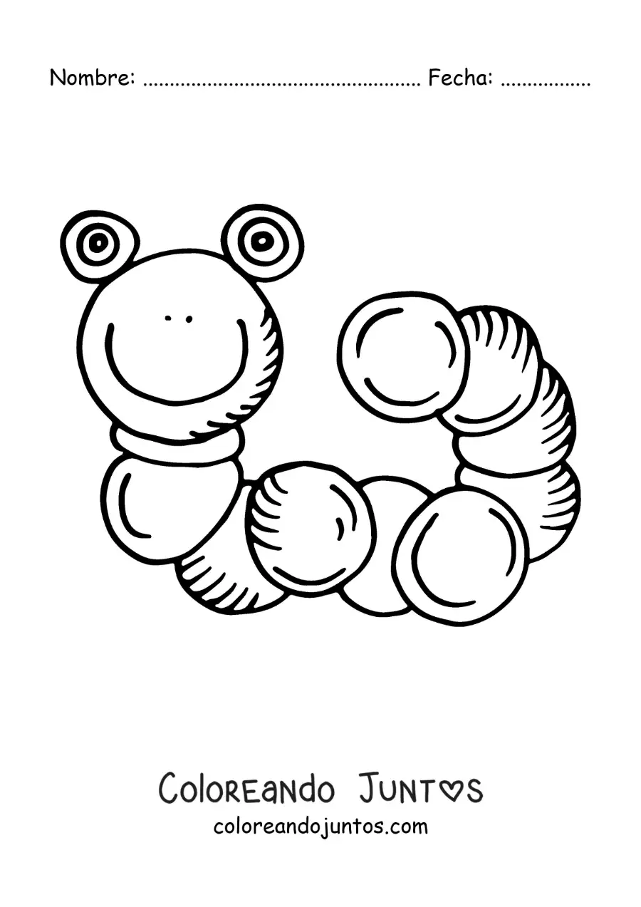 Imagen para colorear de una oruga infantil