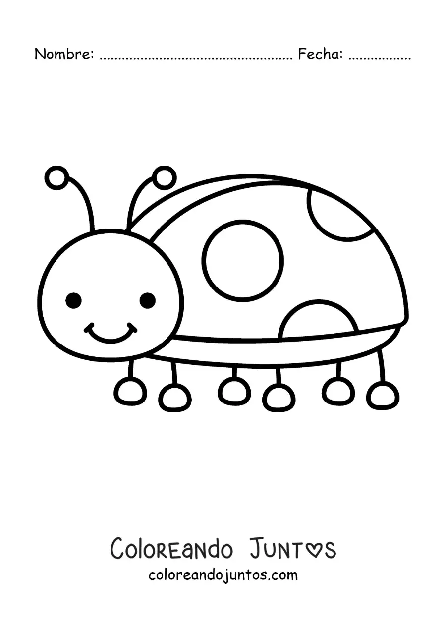 Imagen para colorear de una catarina infantil