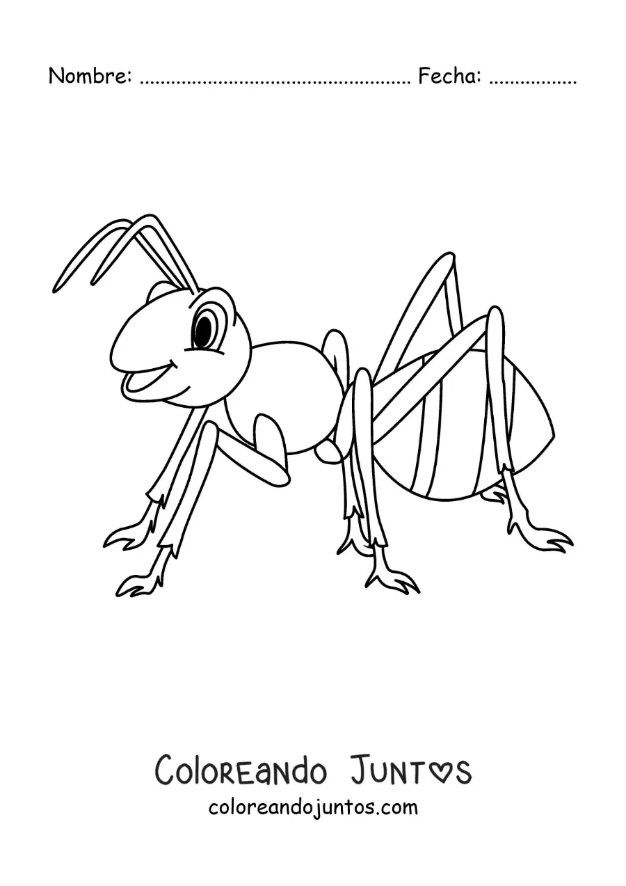 Imagen para colorear de una hormiga animada