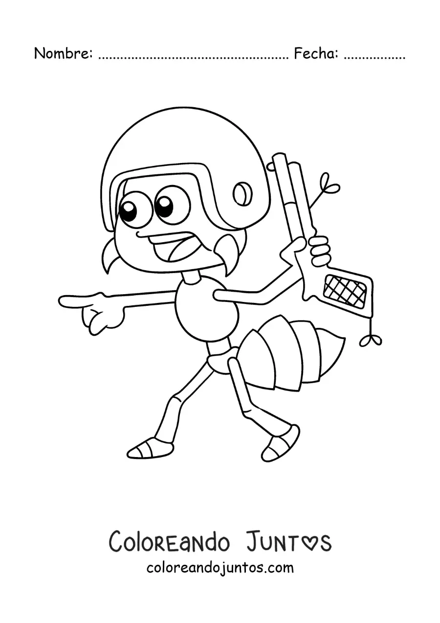 Imagen para colorear de una hormiga guerrera trabajando