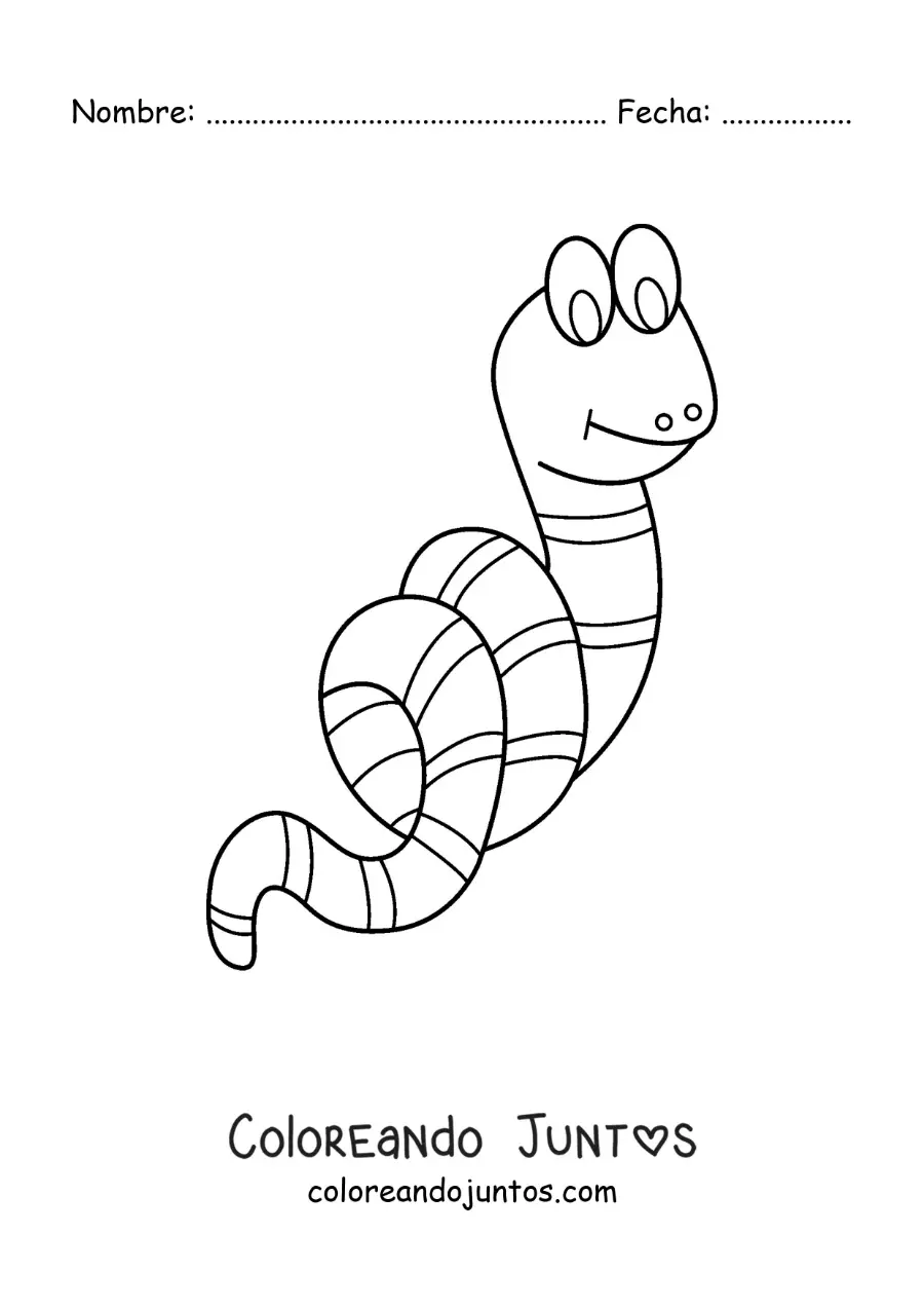 Imagen para colorear de lombriz animada