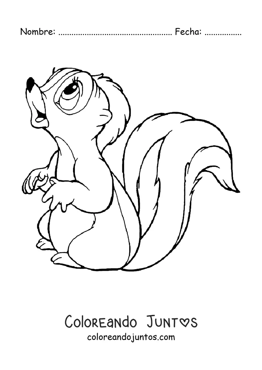 Imagen para colorear de Flor la mofeta animada