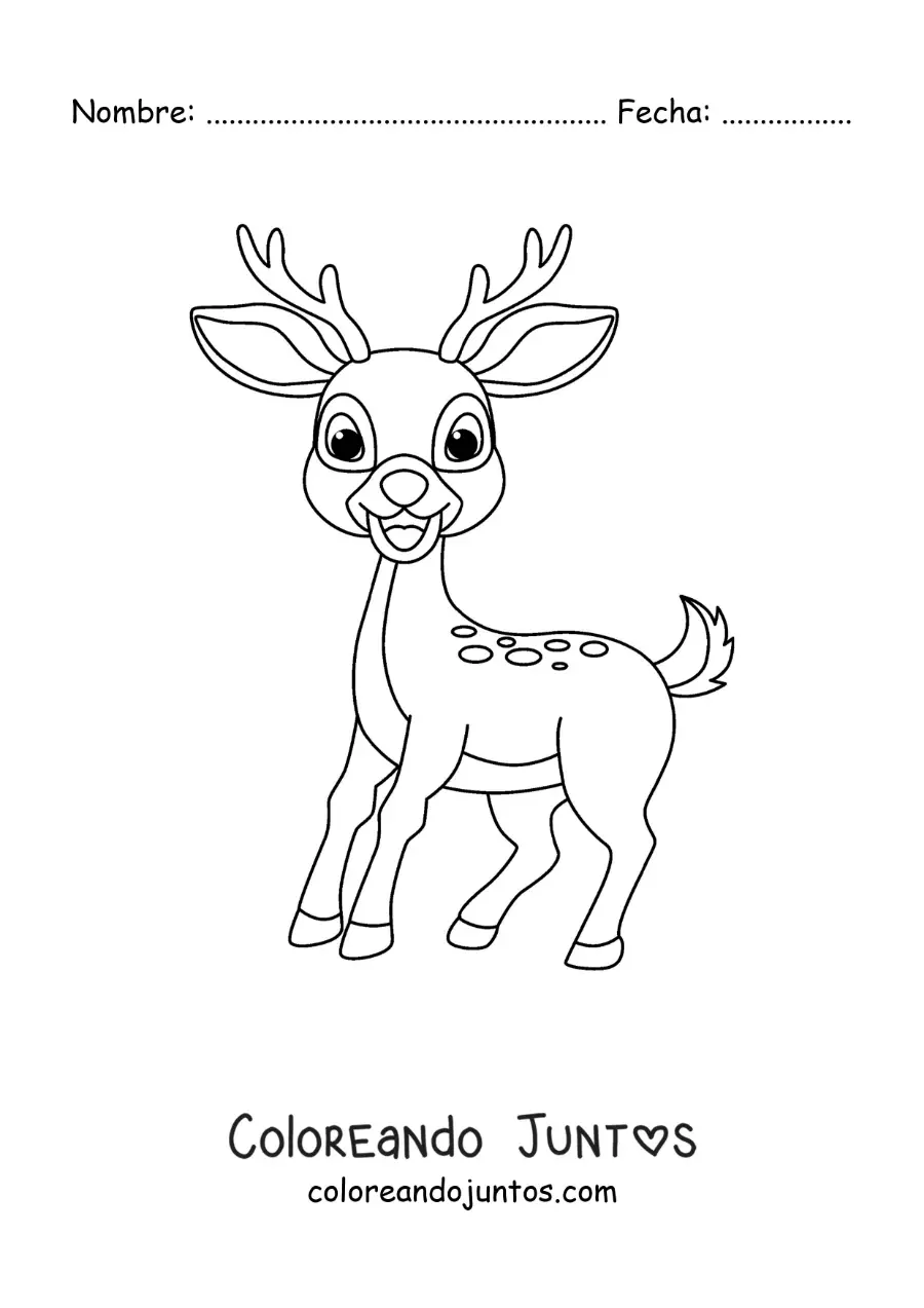 Imagen para colorear de Bambi el ciervo animado