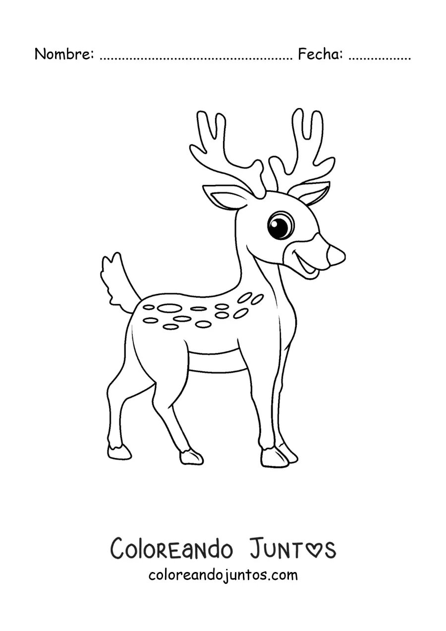 Imagen para colorear de Bambi animado fácil