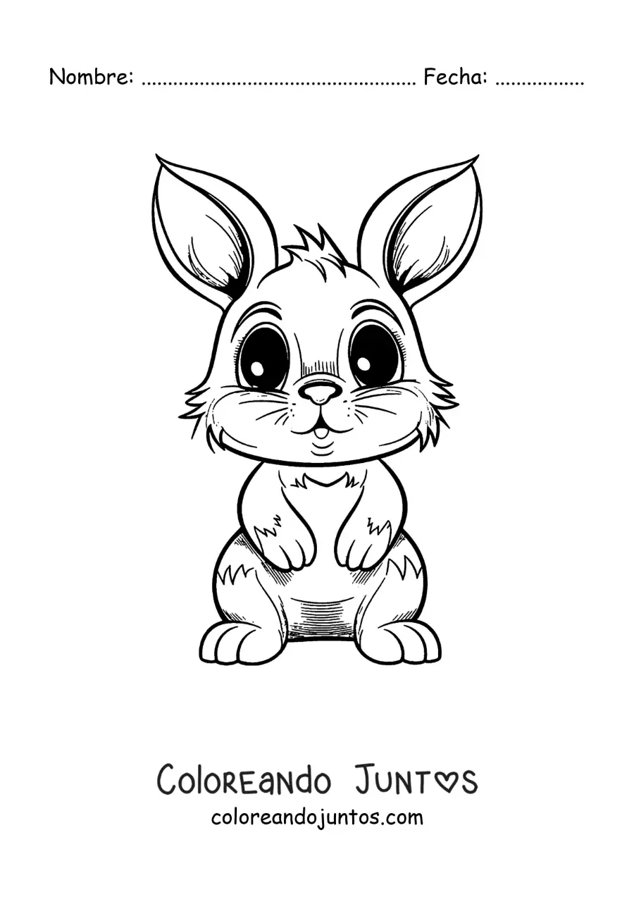 Imagen para colorear de Tambor el conejo kawaii grande