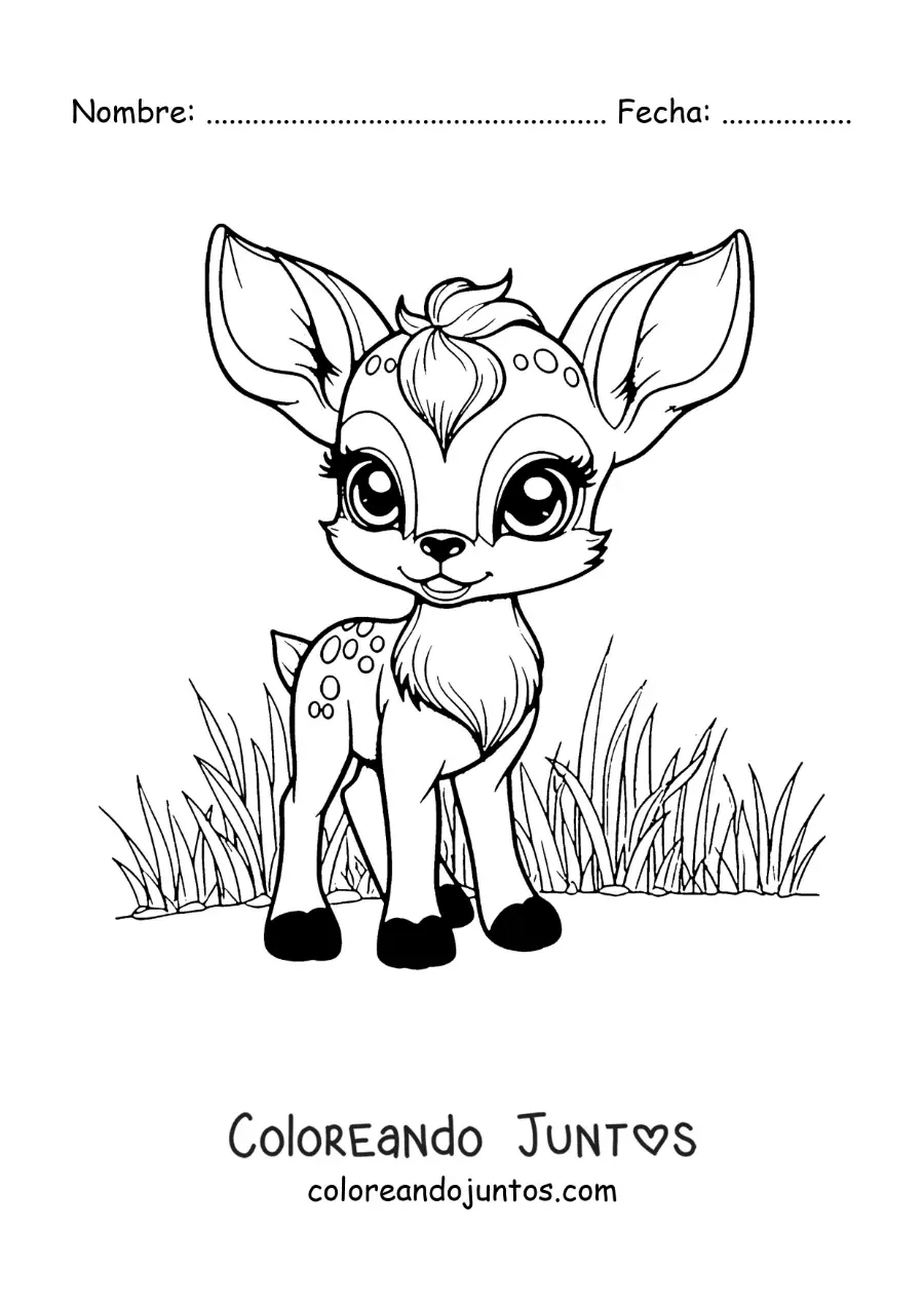Imagen para colorear de Falina kawaii animada