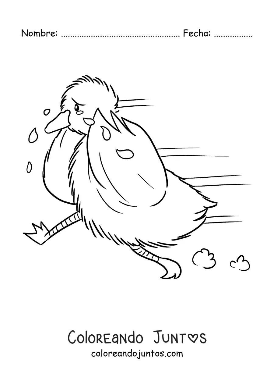 Imagen para colorear de el Patito Feo llorando