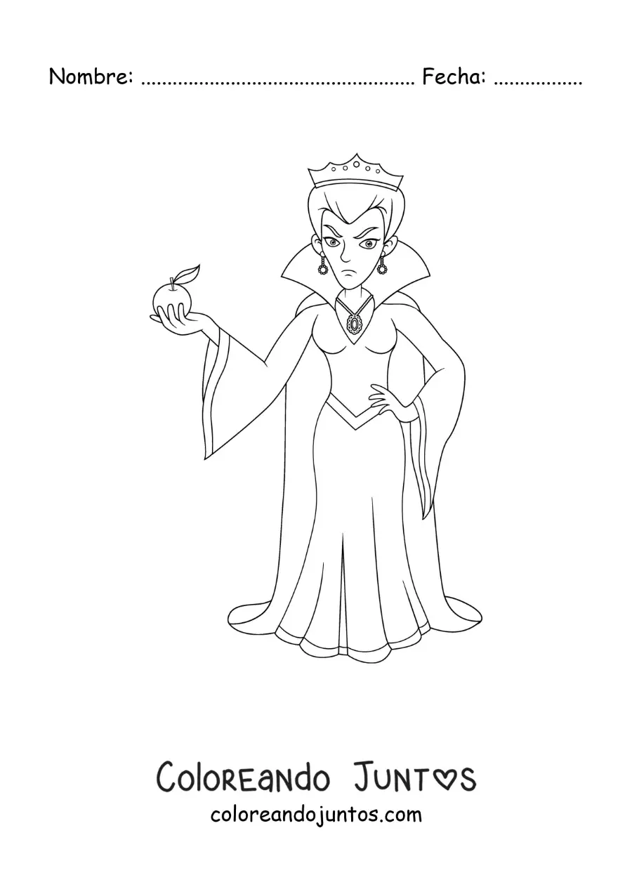 Imagen para colorear de reina malvada de Blancanieves