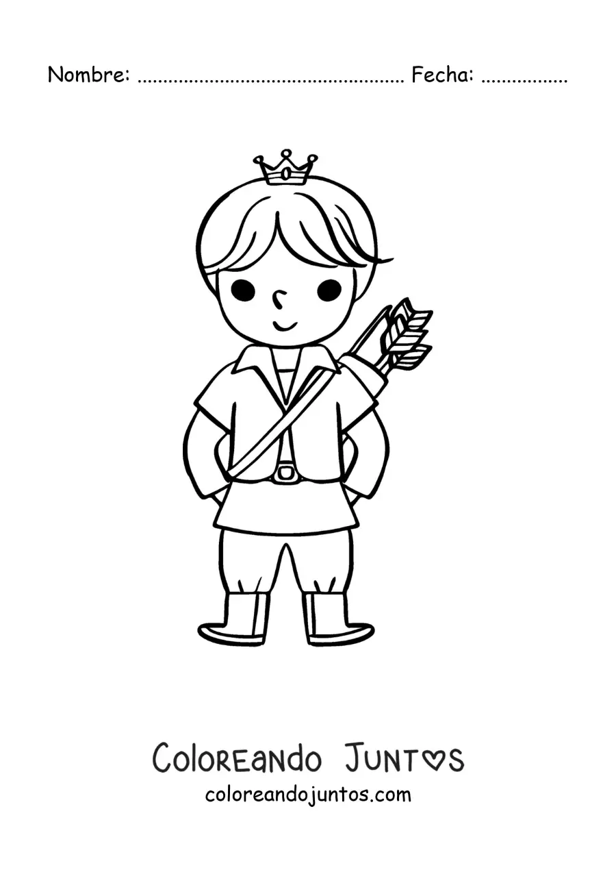 Imagen para colorear de el príncipe de Blancanieves animado